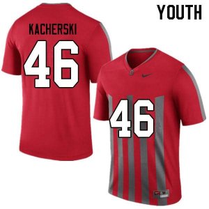 NCAA Ohio State Buckeyes Youth #46 Cade Kacherski Throwback Nike Football College Jersey JQA5745ZD